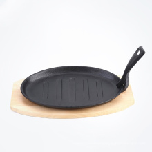 Cast Iron Single Serve Fajita Plate/Pan with Wooden Tray